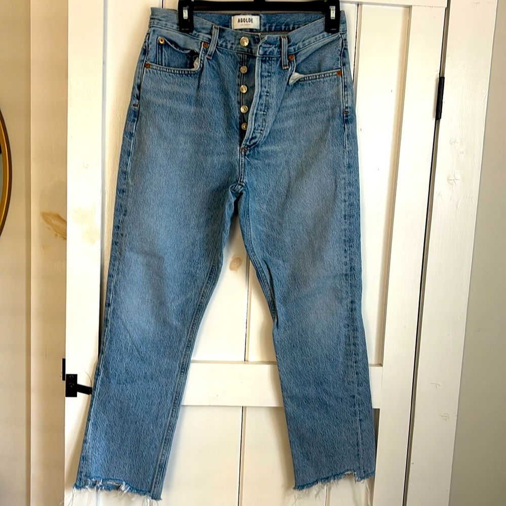 AGOLDE button up jeans size 27 rough hem